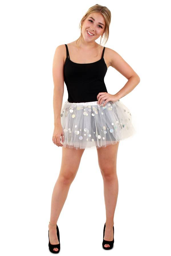 Mooie witte petticoat met dots one size dames S-L