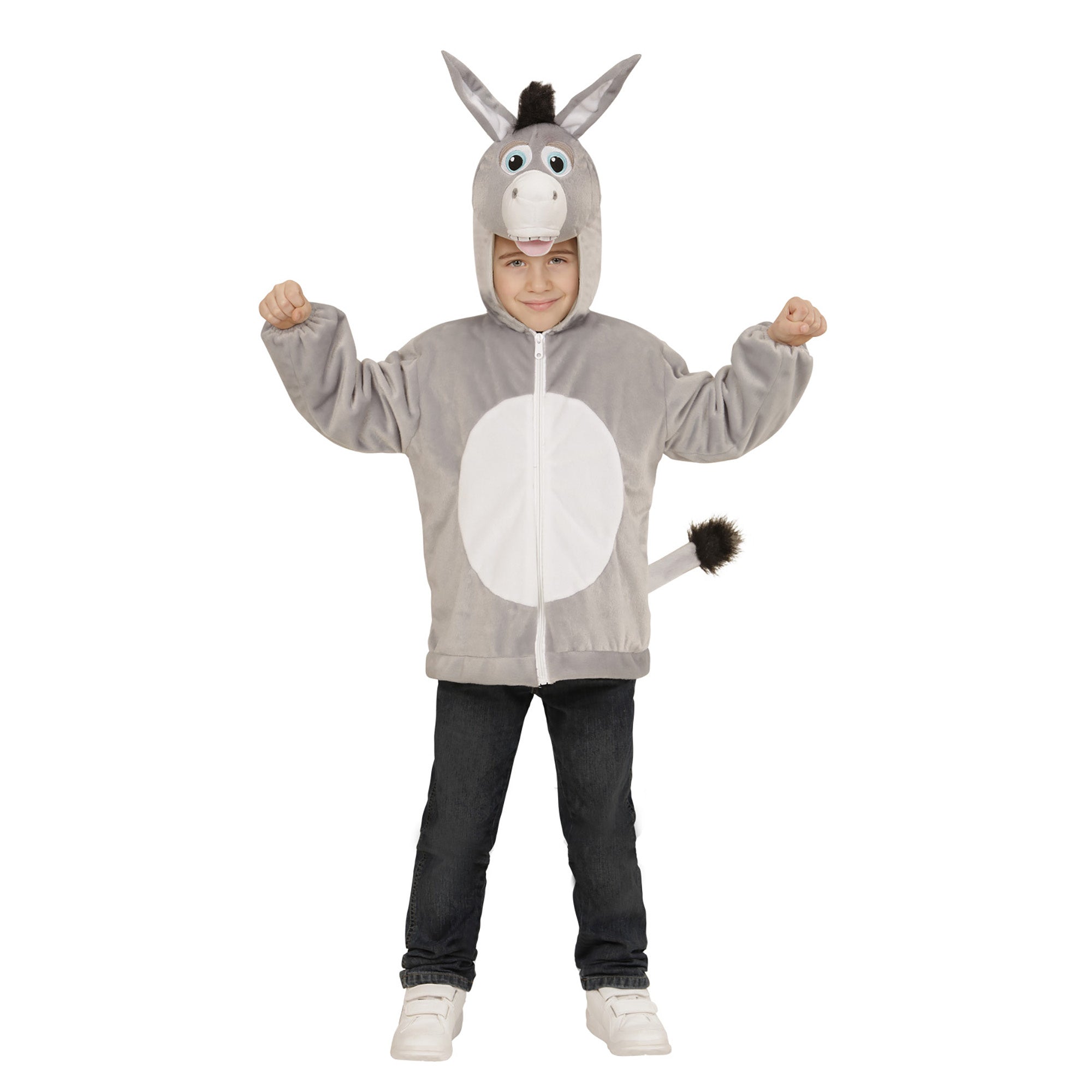 Vest met capuchon ezel voor kinderen - Verkleedkleding - 92