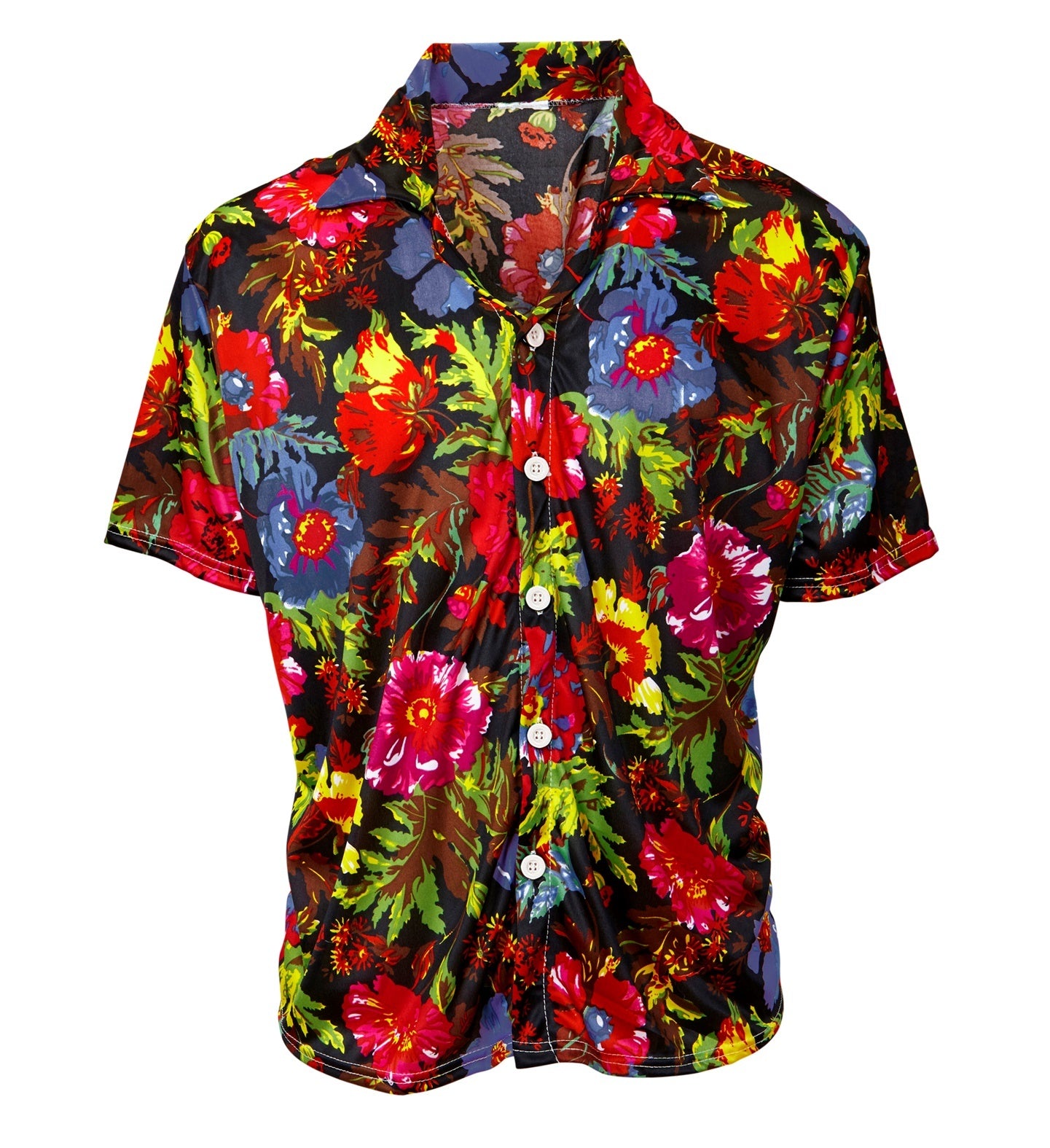 Widmann - Hawaii & Carribean & Tropisch Kostuum - Hawaii Shirt Tropische Floral Island Man - zwart,multicolor - XL - Carnavalskleding - Verkleedkleding
