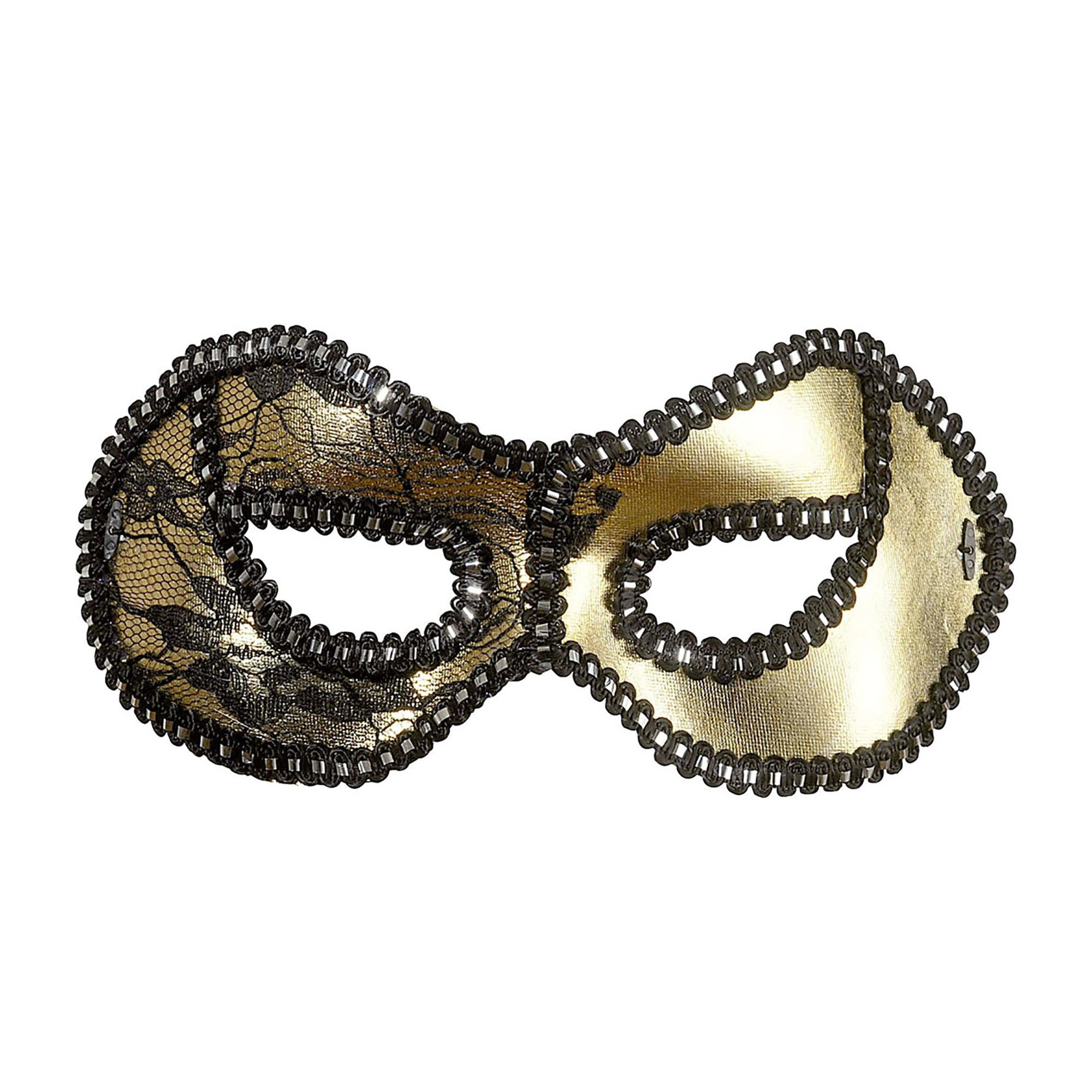 Widmann -Oogmasker, Zwart / Goud Met Kant Op Ogen - zwart,goud - Carnavalskleding - Verkleedkleding