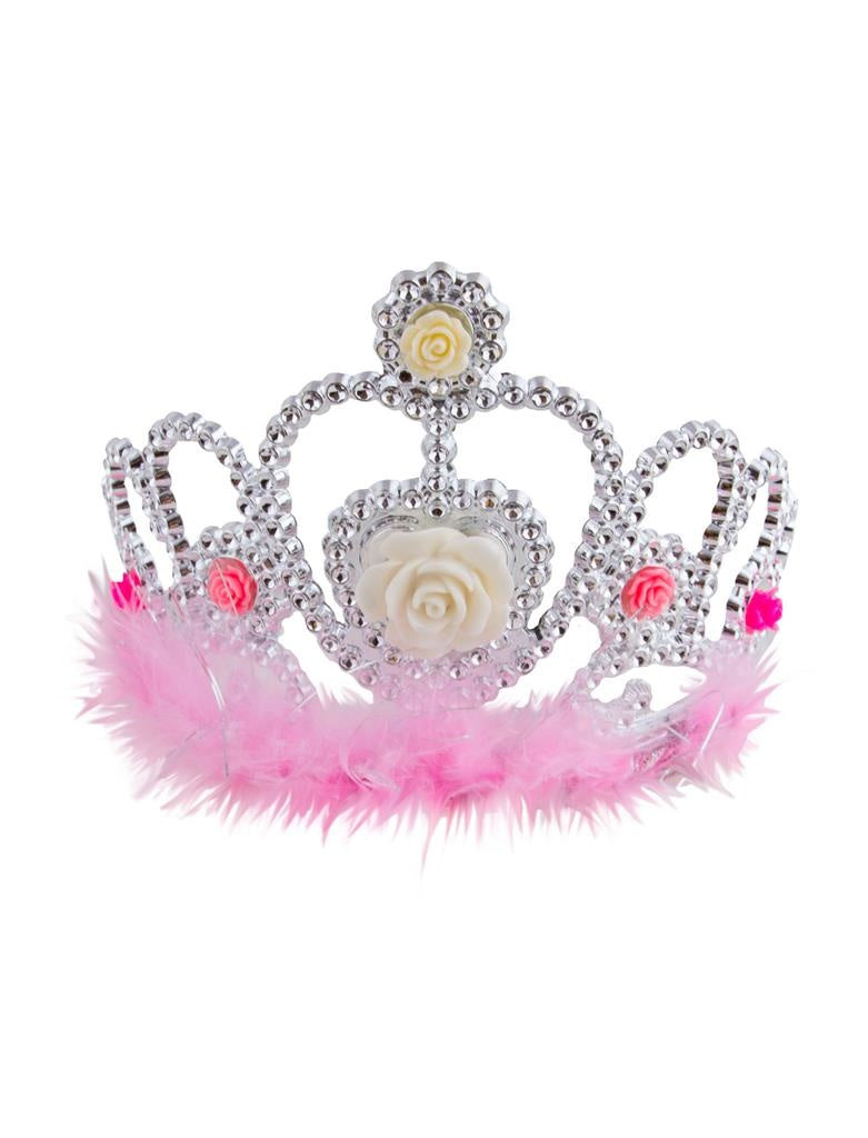 Prinsessen kroon Evi met marabou en nep diamanten