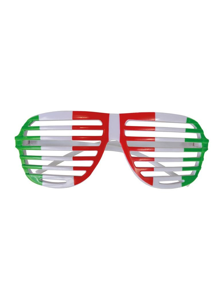 Italie lamellen supporters bril voor volwassenen - Verkleed feestartikelen Italiaanse vlag