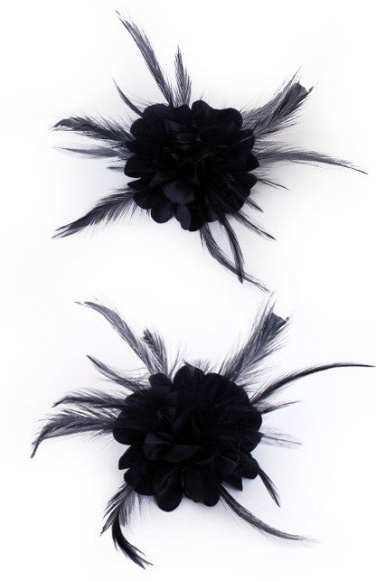Mooie haarclip met zwarte zijden bloem