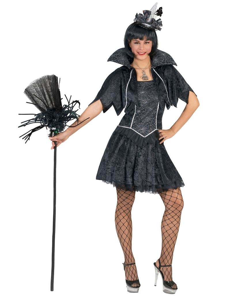 Zwarte spinnenheks kostuum voor vrouwen - Verkleedkleding - Maat Large
