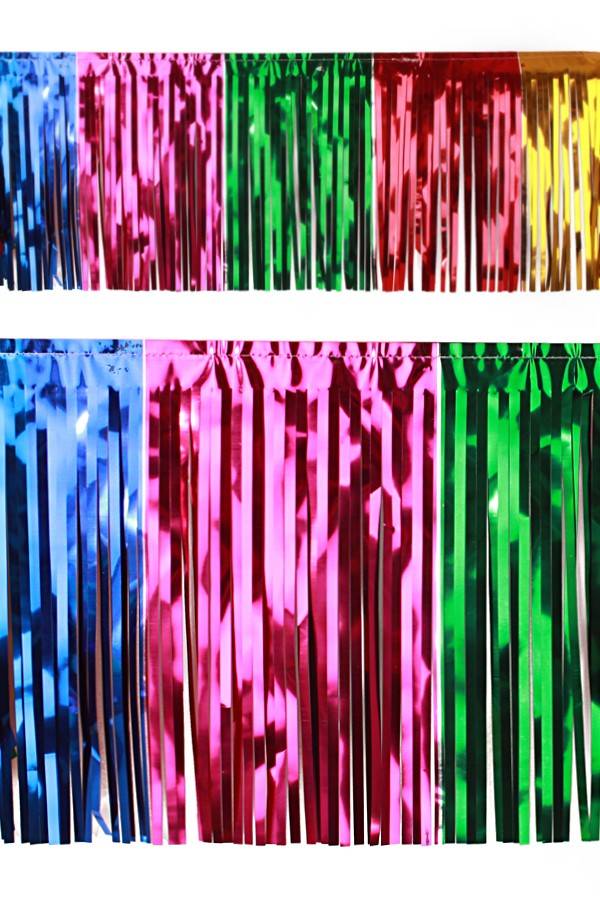 Franje slinger folie guirlande multicolor disco 6 mtr.