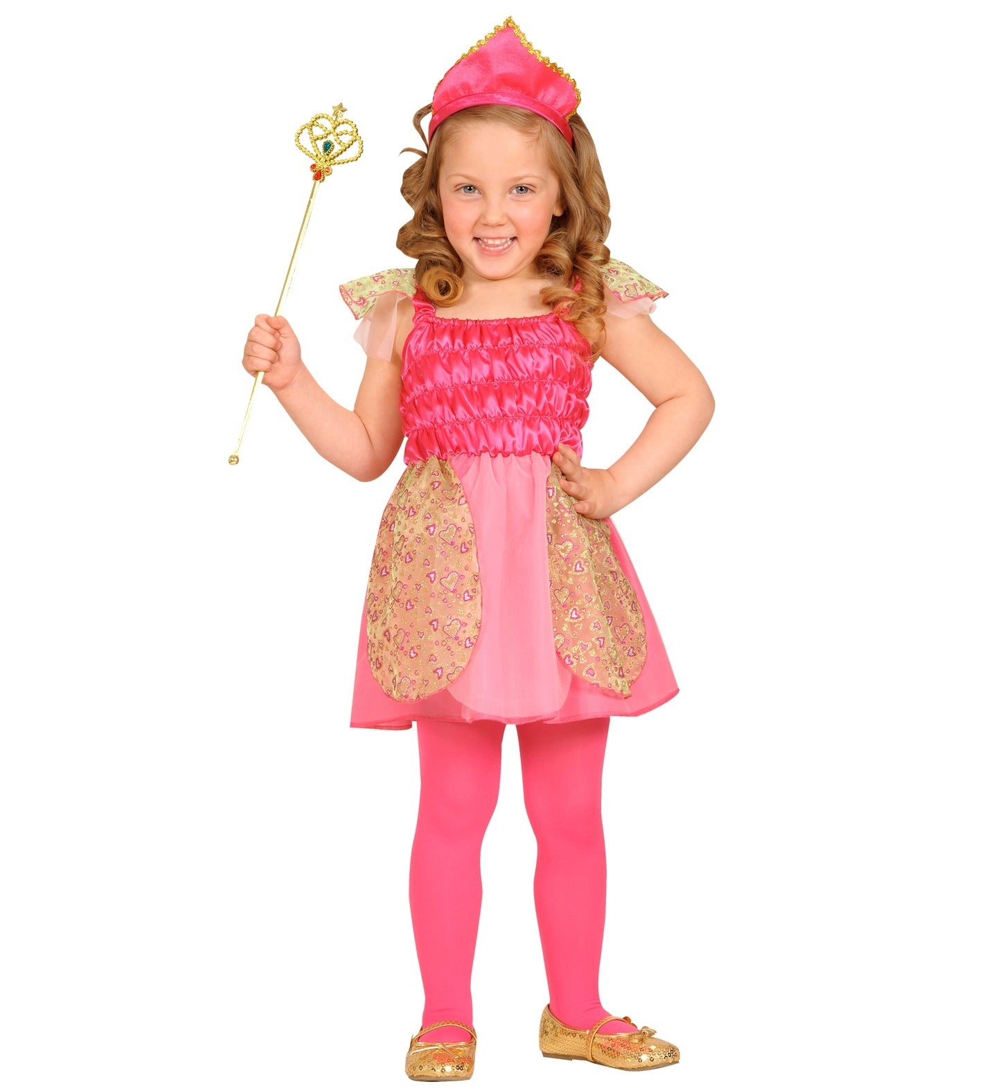 Widmann - Koning Prins & Adel Kostuum - Prinses Aurora Sprookjesland - Meisje - roze - Maat 104 - Carnavalskleding - Verkleedkleding