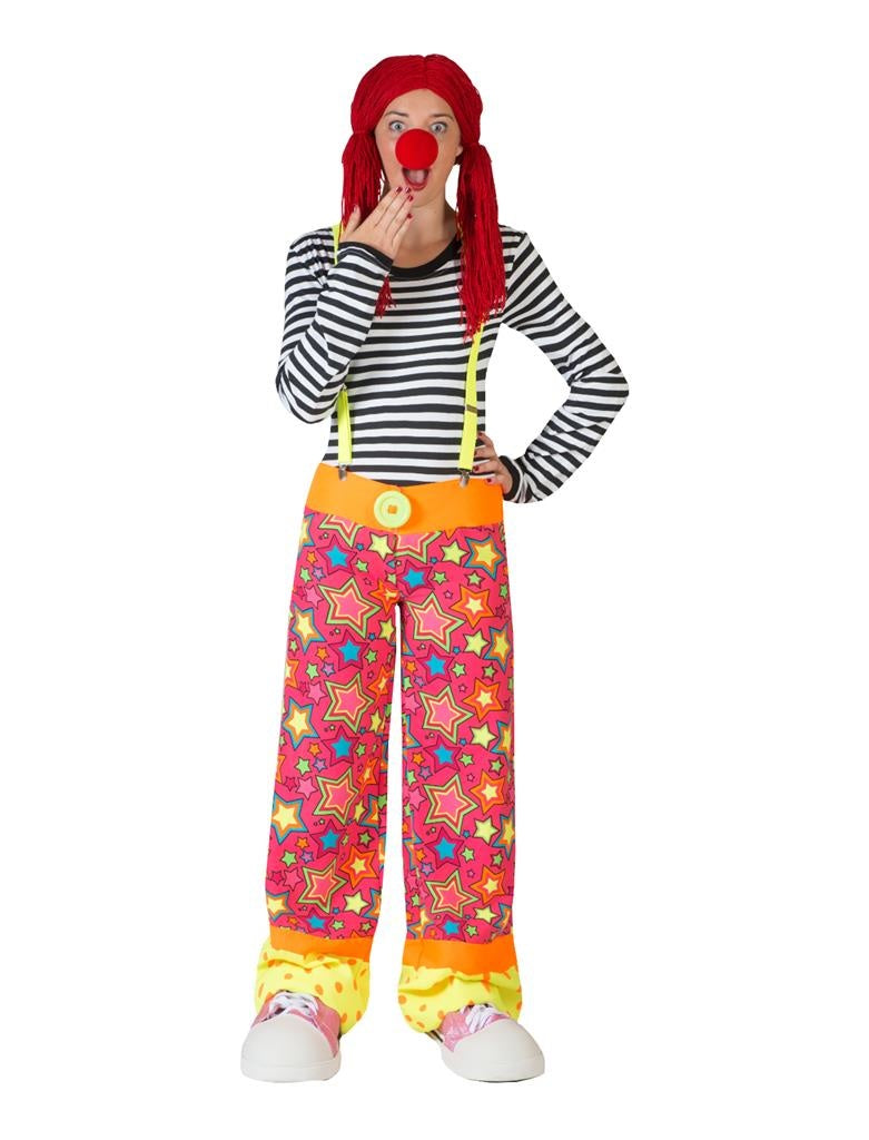 Funny Fashion - Clown & Nar Kostuum - Clownsbroek Canadia Vrouw - multicolor - Maat 36-38 - Carnavalskleding - Verkleedkleding
