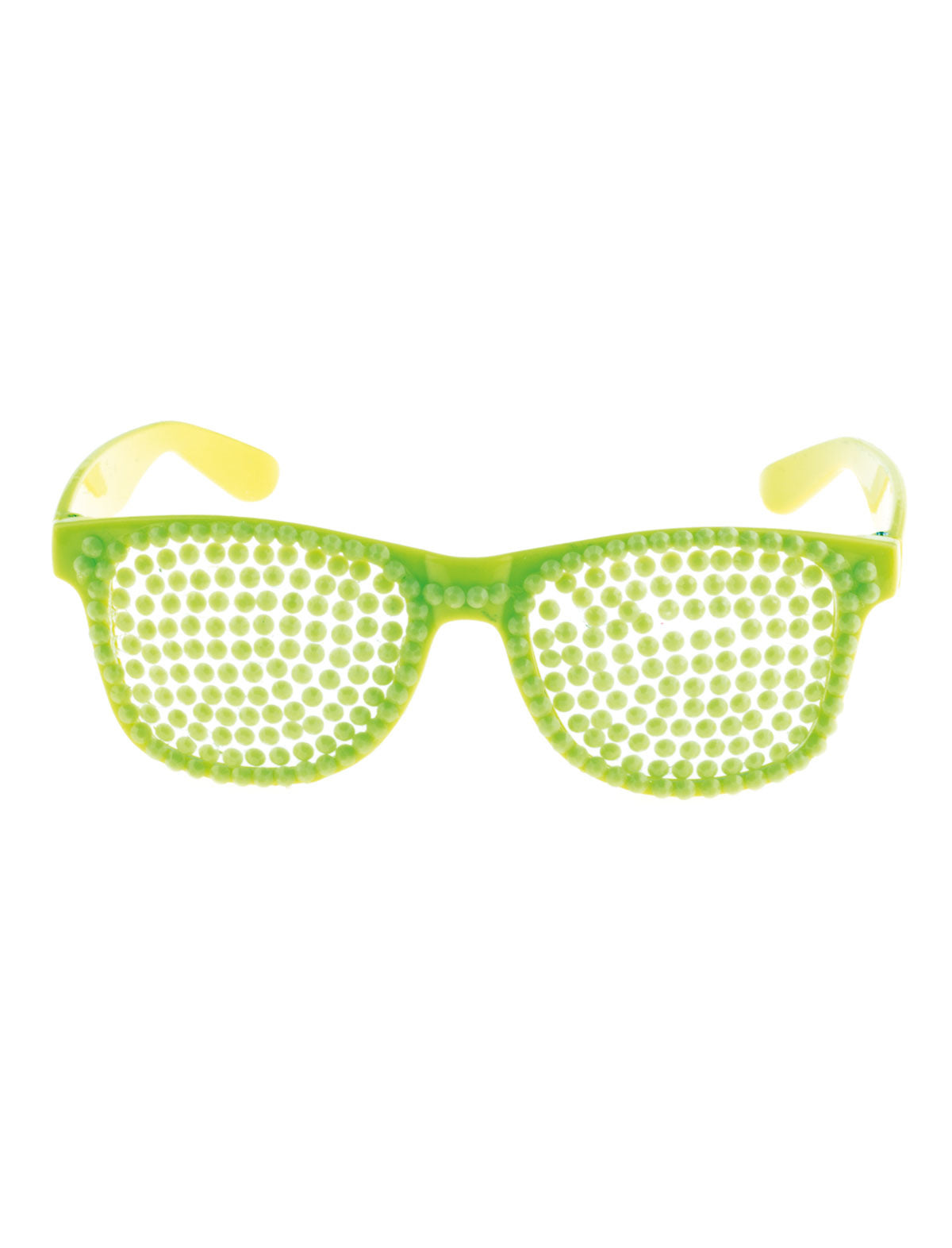 Mooie disco bril met parels in neon groen