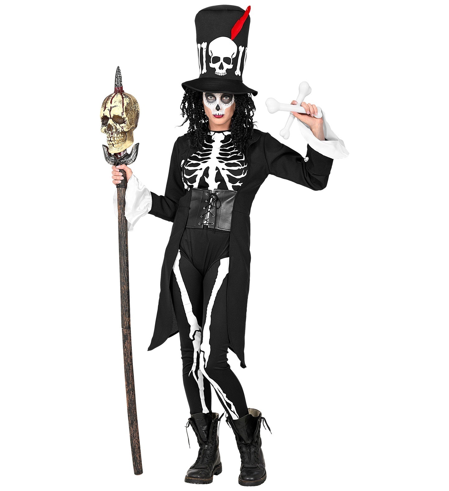 Widmann - Heks & Spider Lady & Voodoo & Duistere Religie Kostuum - Occulte Magie Priesteres - Vrouw - - Large - Halloween - Verkleedkleding