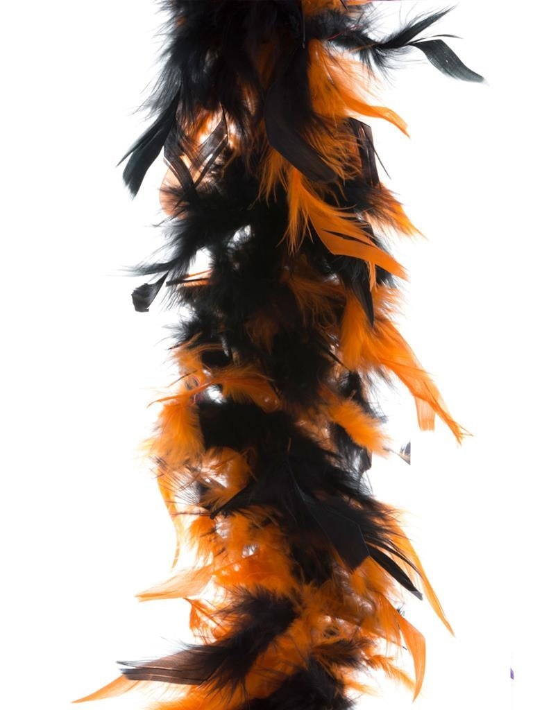 Mooie zwart oranje veren boa 45gram