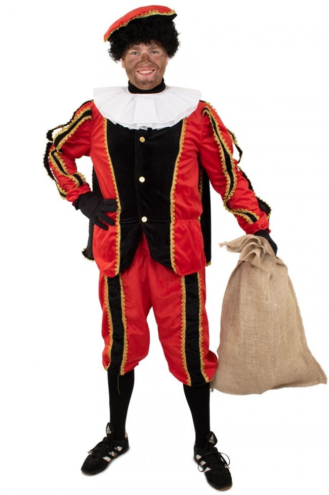 Piet Kostuum | Piet Secondant Van Sinterklaar Rood Zwart Kostuum | Medium / Large | Sinterklaas | Verkleedkleding