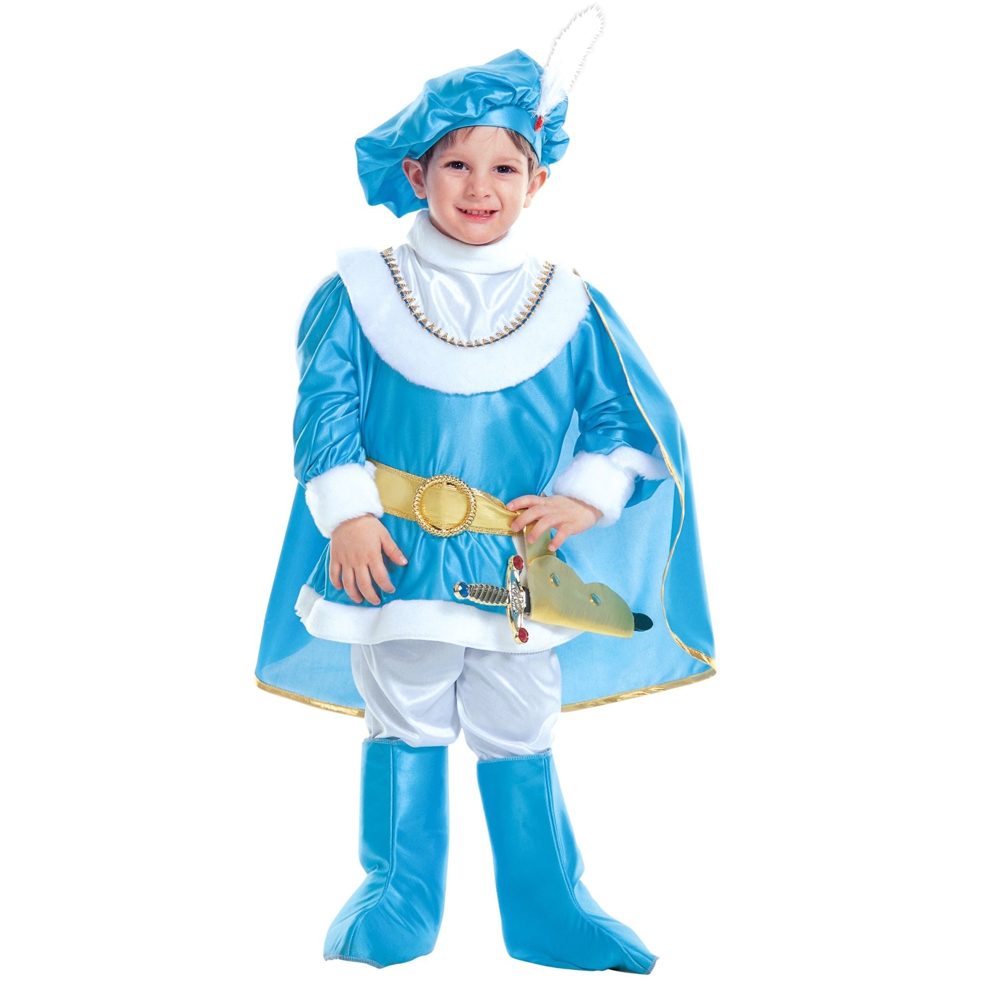 Blauw en goudkleurig prins kostuum voor kinderen - Verkleedkleding