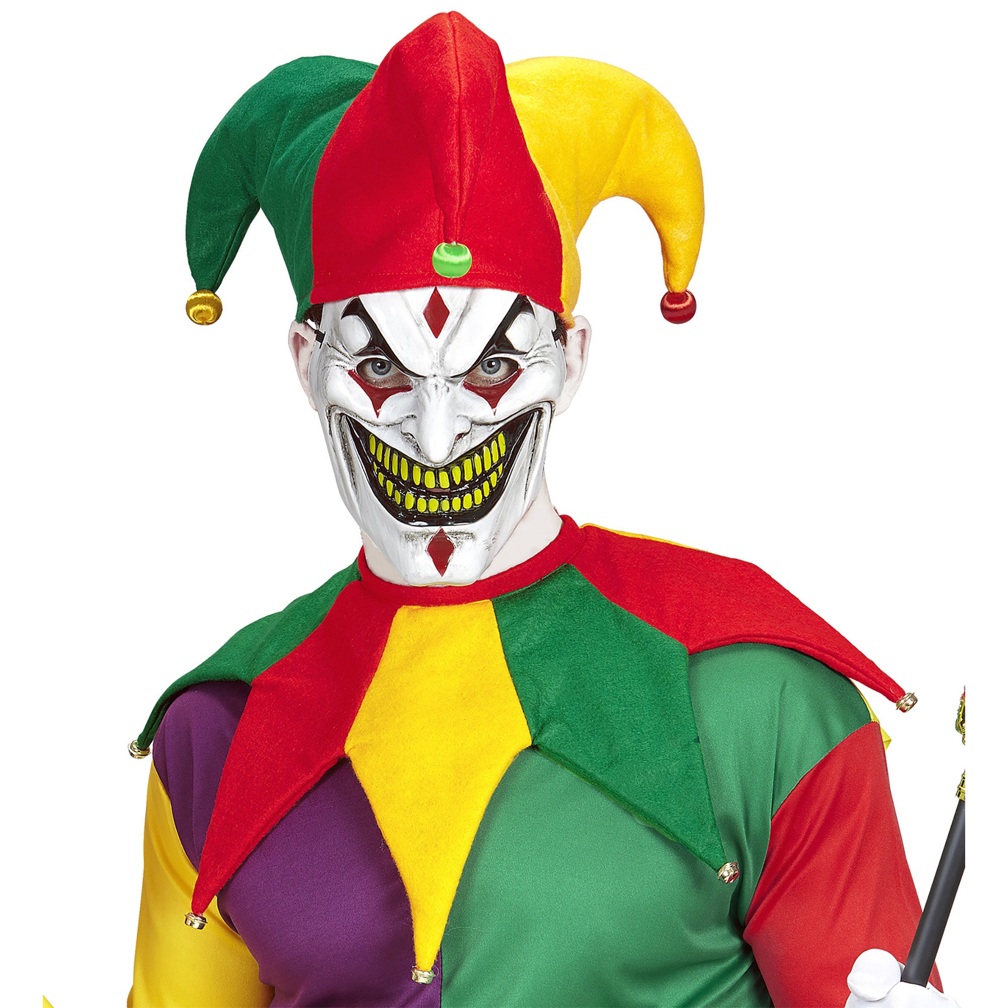 Widmann - Clown & Nar Kostuum - Kleurige Joker Set - Multicolor - Carnavalskleding - Verkleedkleding