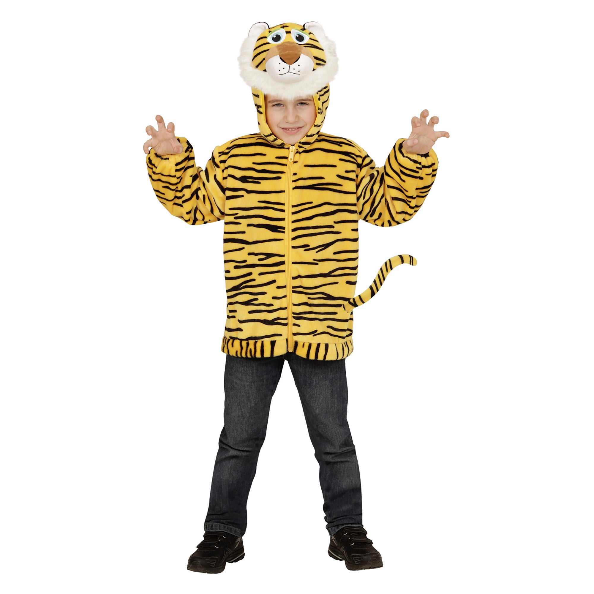"Vest met capuchon tijger voor kinderen - Kinderkostuums - 98/104"
