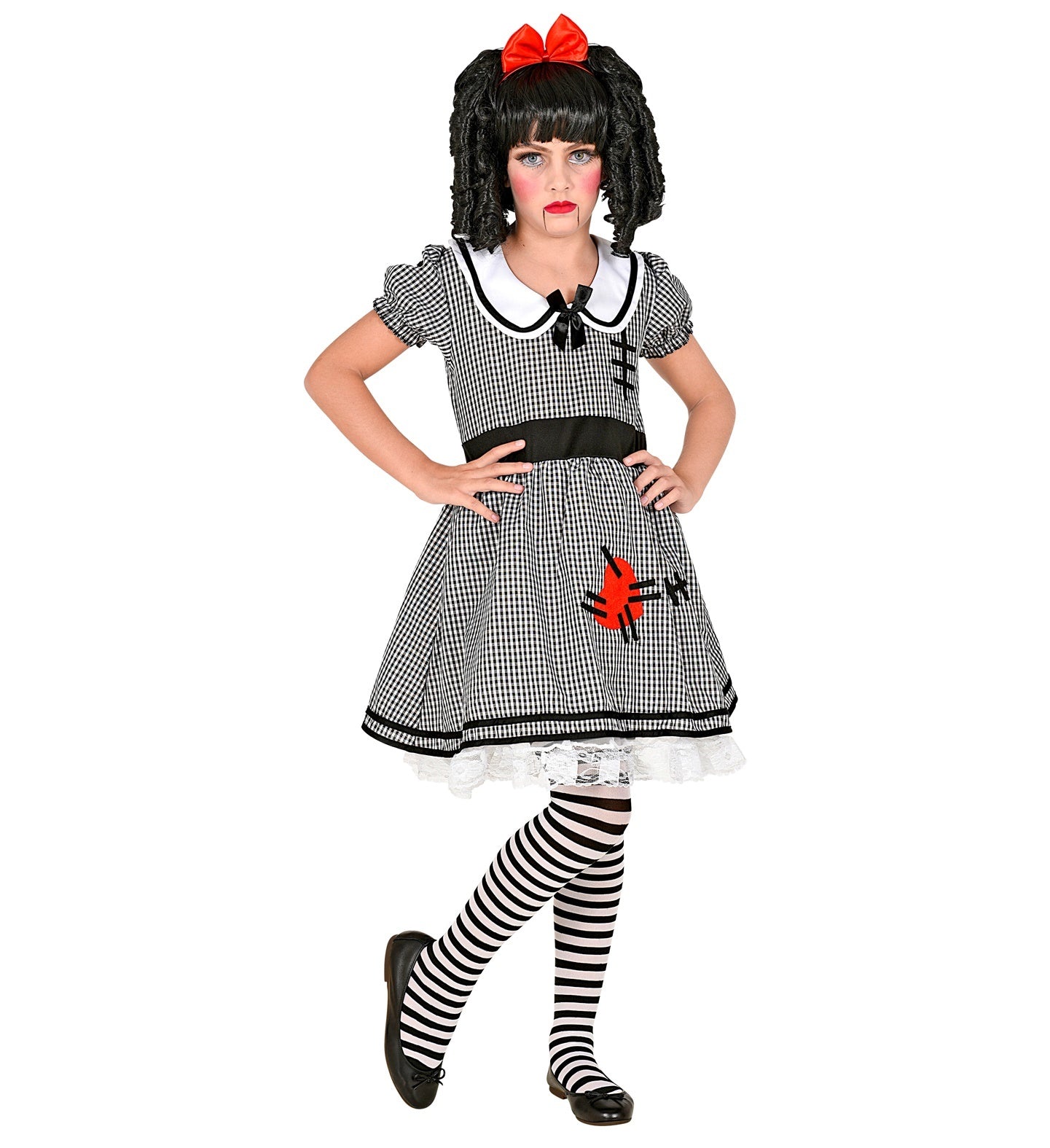 Widmann - Pop kostuum Kostuum - Lugubere Speel Pop Dora - Meisje - - Maat 116 - Halloween - Verkleedkleding