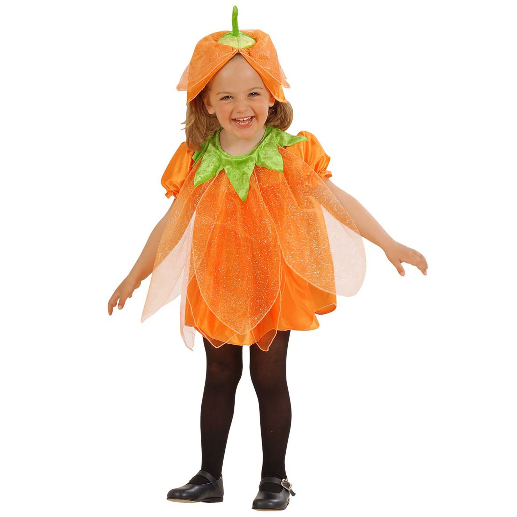 Halloween outfit pompoen met lovertjes voor kinderen - Verkleedkleding