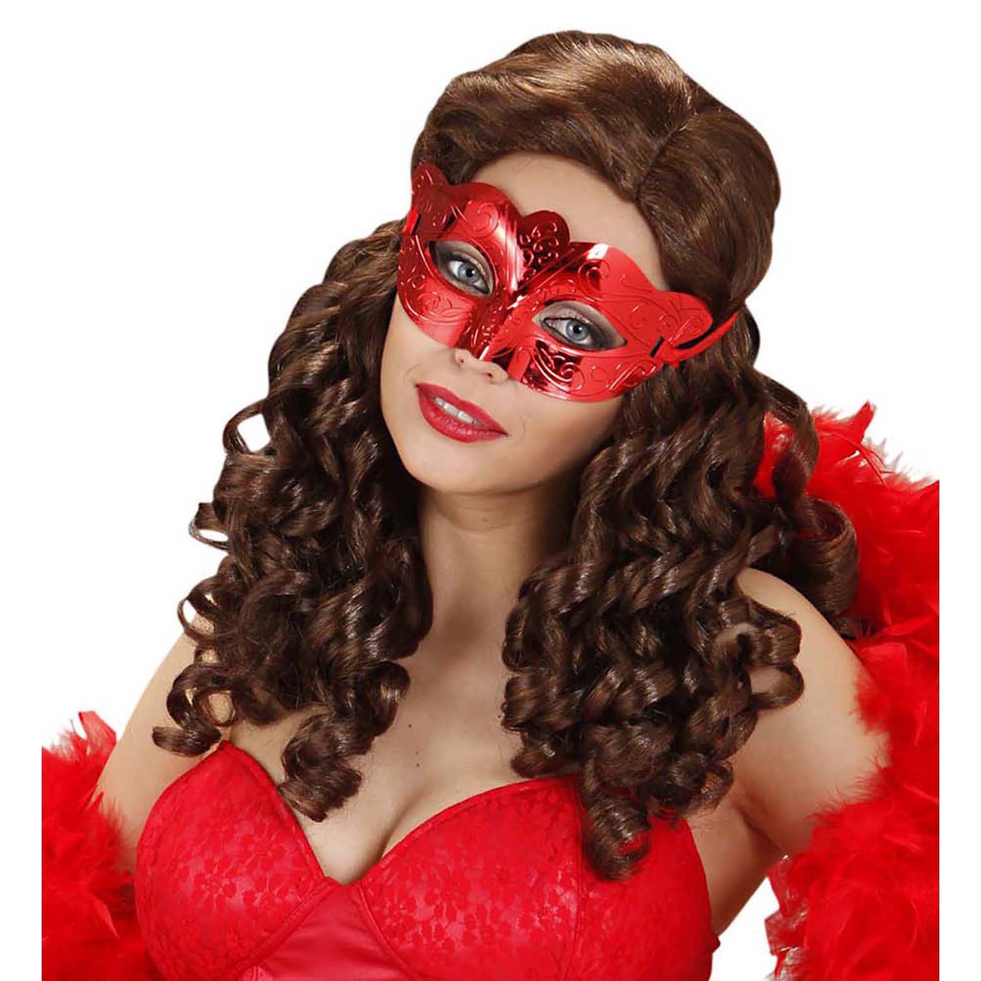 Oogmaskers: Oogmasker in rood metallic