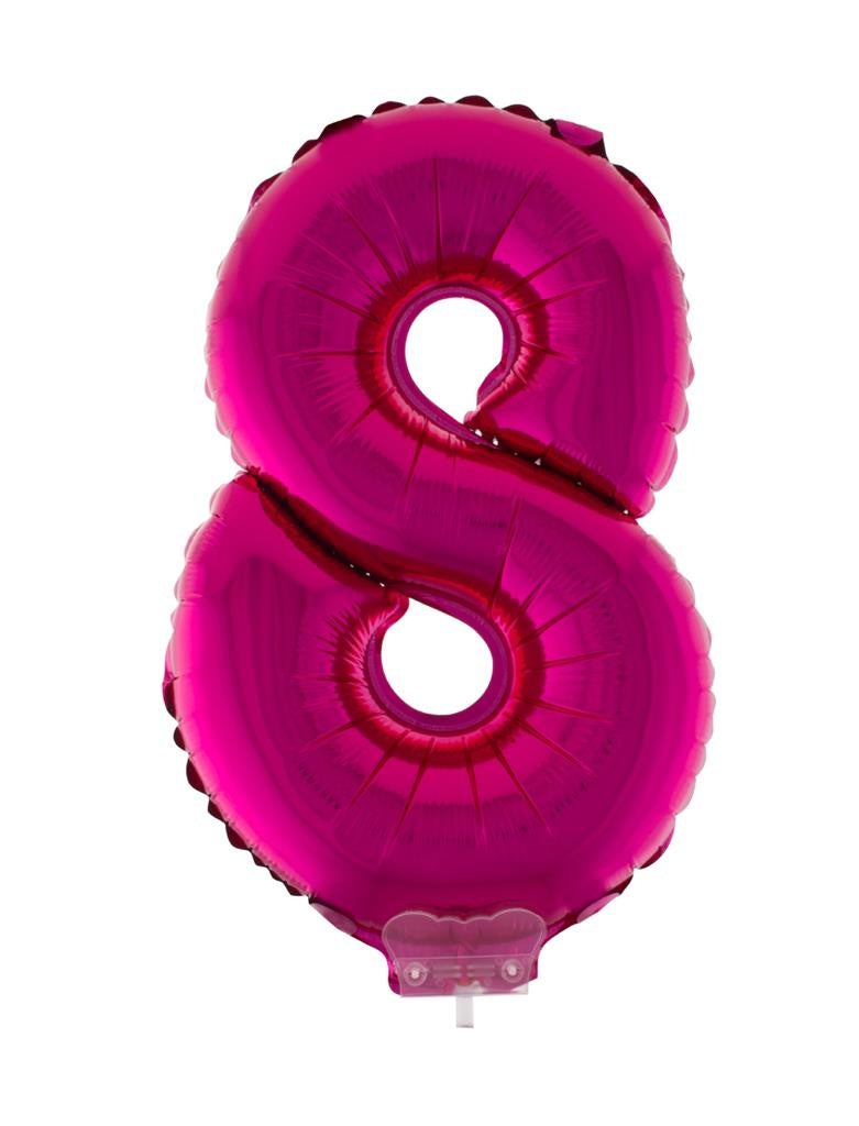 Folie ballon 41 cm op stokje roze