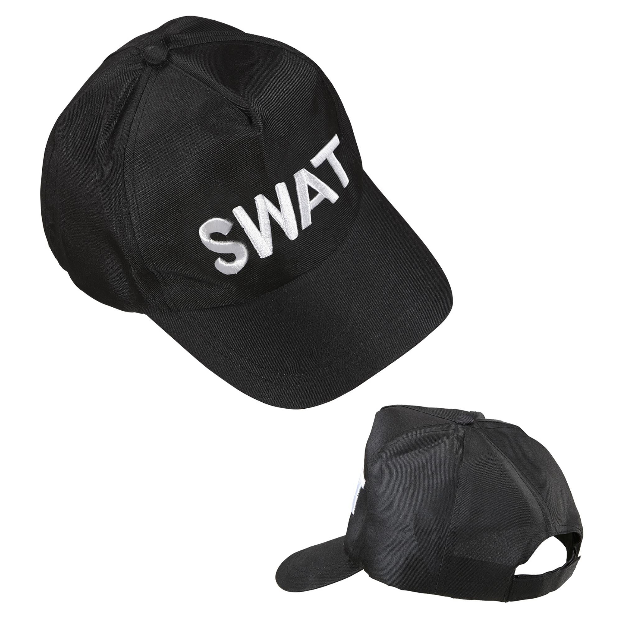 Widmann - Politie & Detective Kostuum - Amerikaanse Cap Swat - zwart - Carnavalskleding - Verkleedkleding