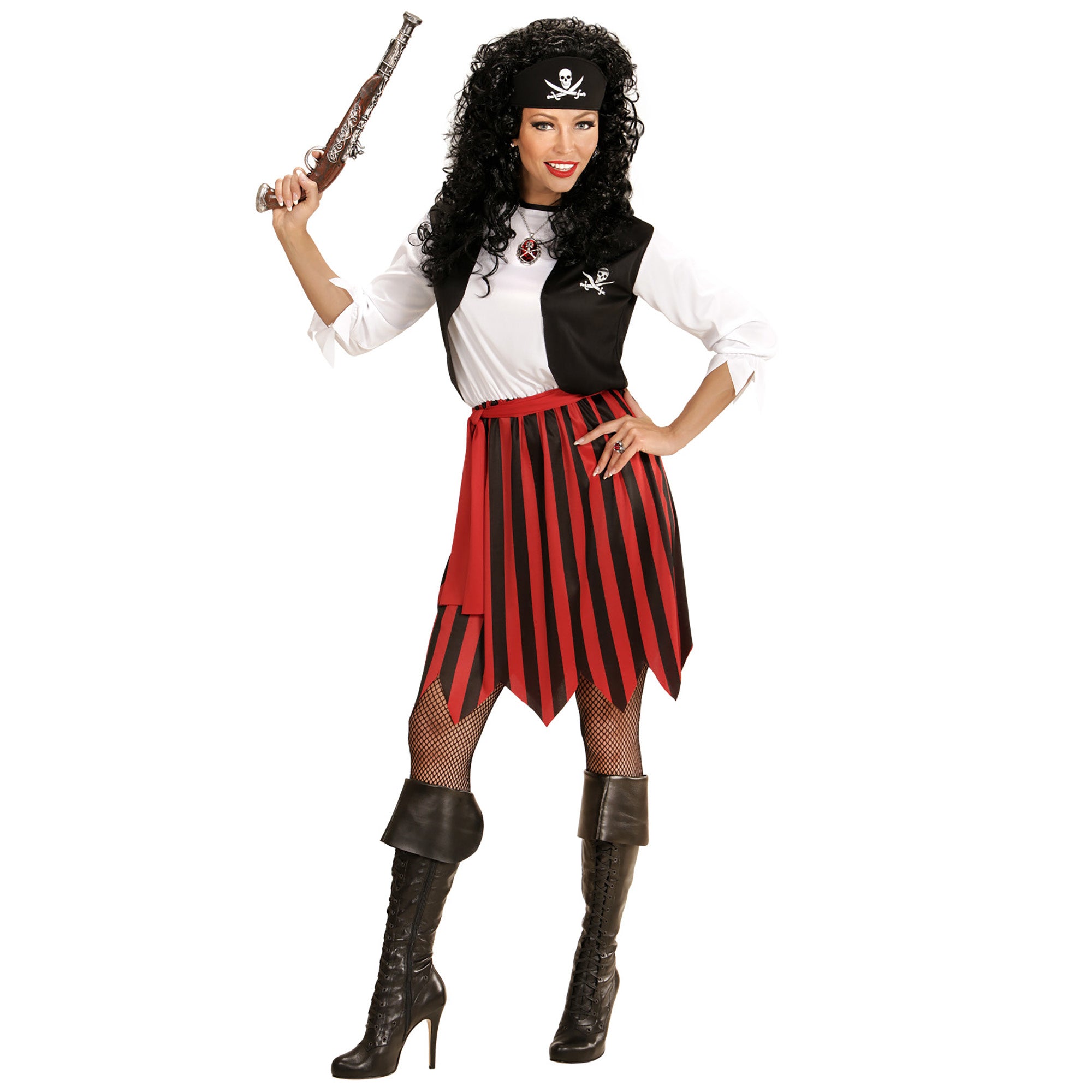 Widmann - Piraat & Viking Kostuum - Pirate Pemm - Vrouw - rood - Medium - Carnavalskleding - Verkleedkleding