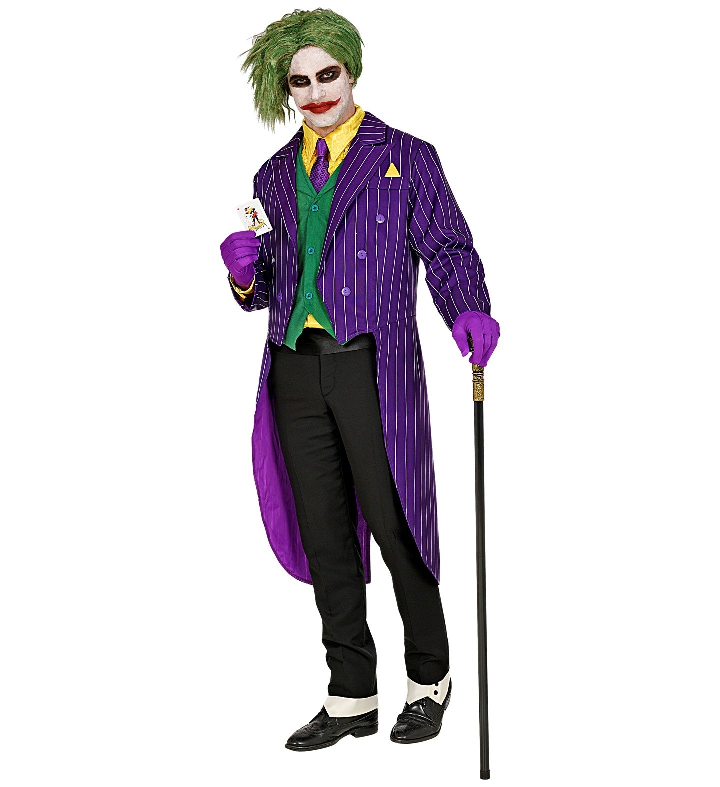 Widmann - Joker Kostuum - Patser Patsy Slipjas Paars Met Krijtstreep Man - paars - Large - Halloween - Verkleedkleding