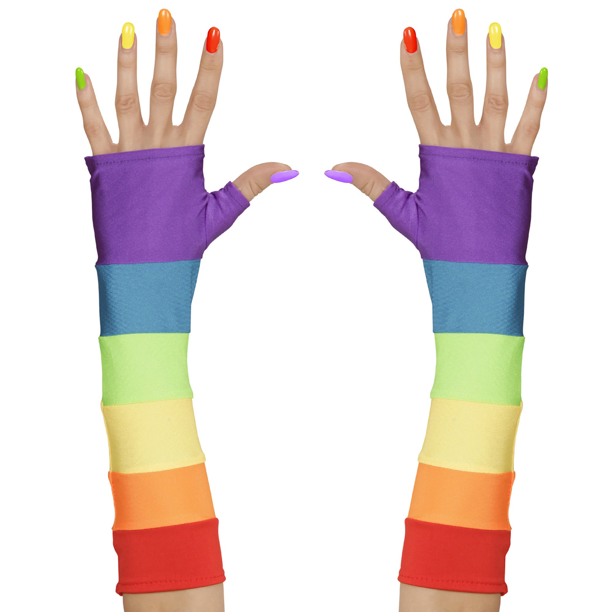 Handschoenen in regenboogkleuren