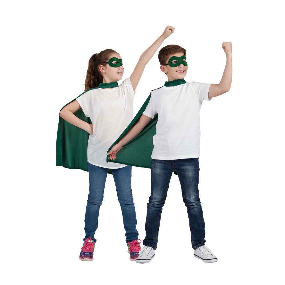 Mooie groene Superhelden cape met masker 62cm