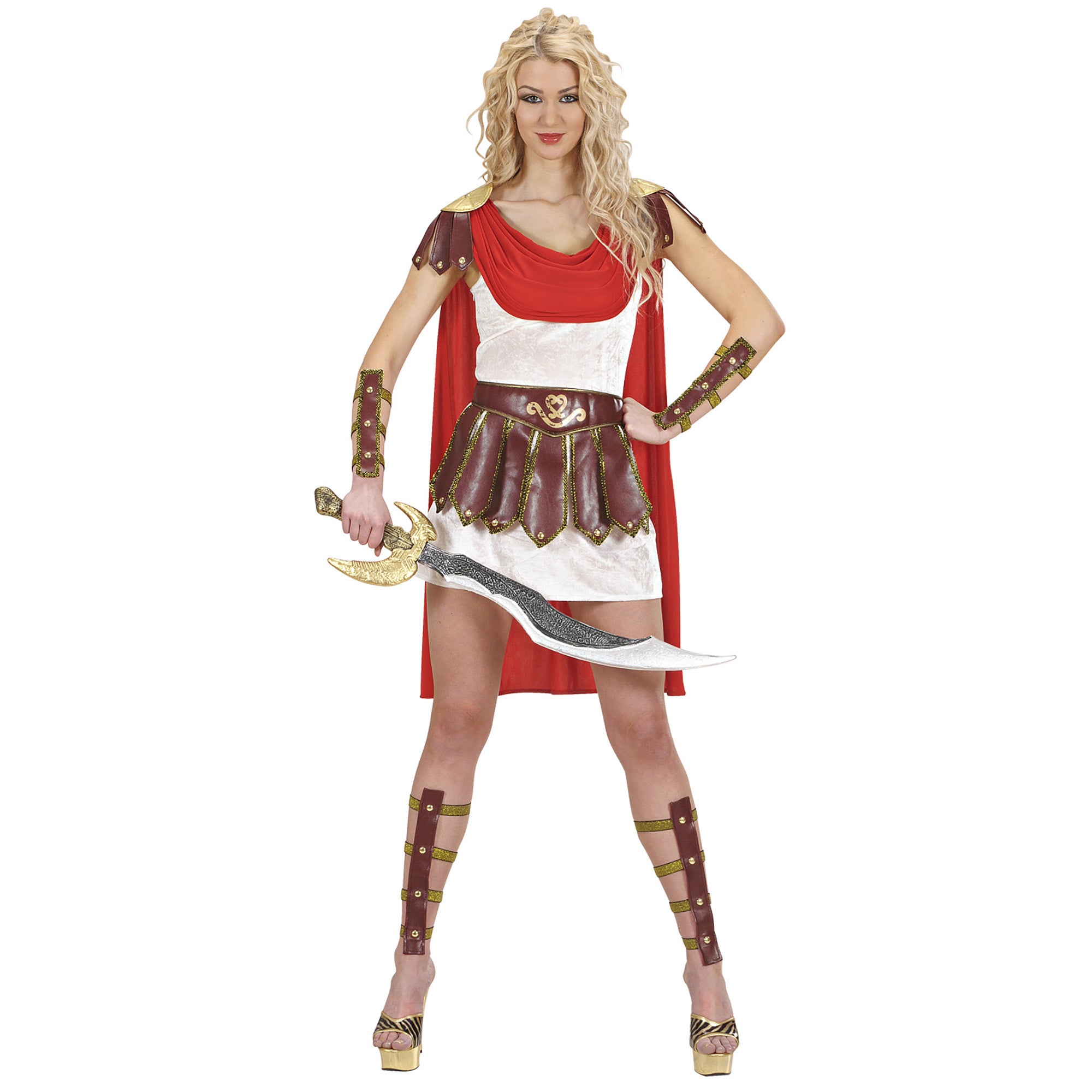 WIDMANN - Sexy kort Romeins gladiator pak voor dames - Medium - Volwassenen kostuums