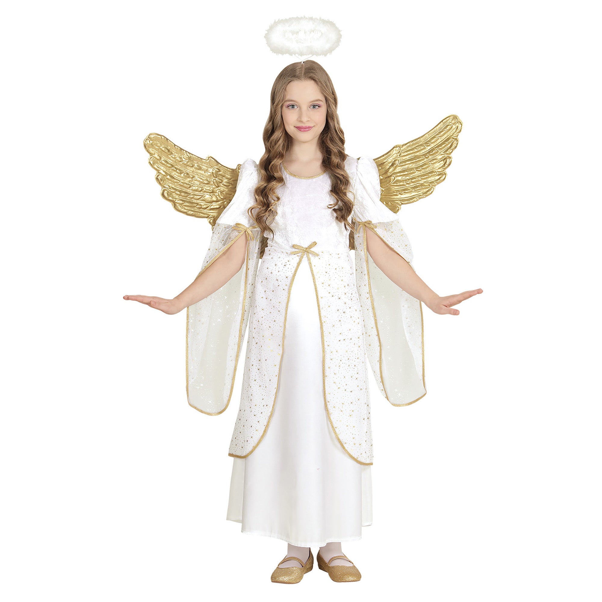 Widmann - Engel Kostuum - Hemelse Engel Kind - Meisje - wit / beige - Maat 128 - Carnavalskleding - Verkleedkleding