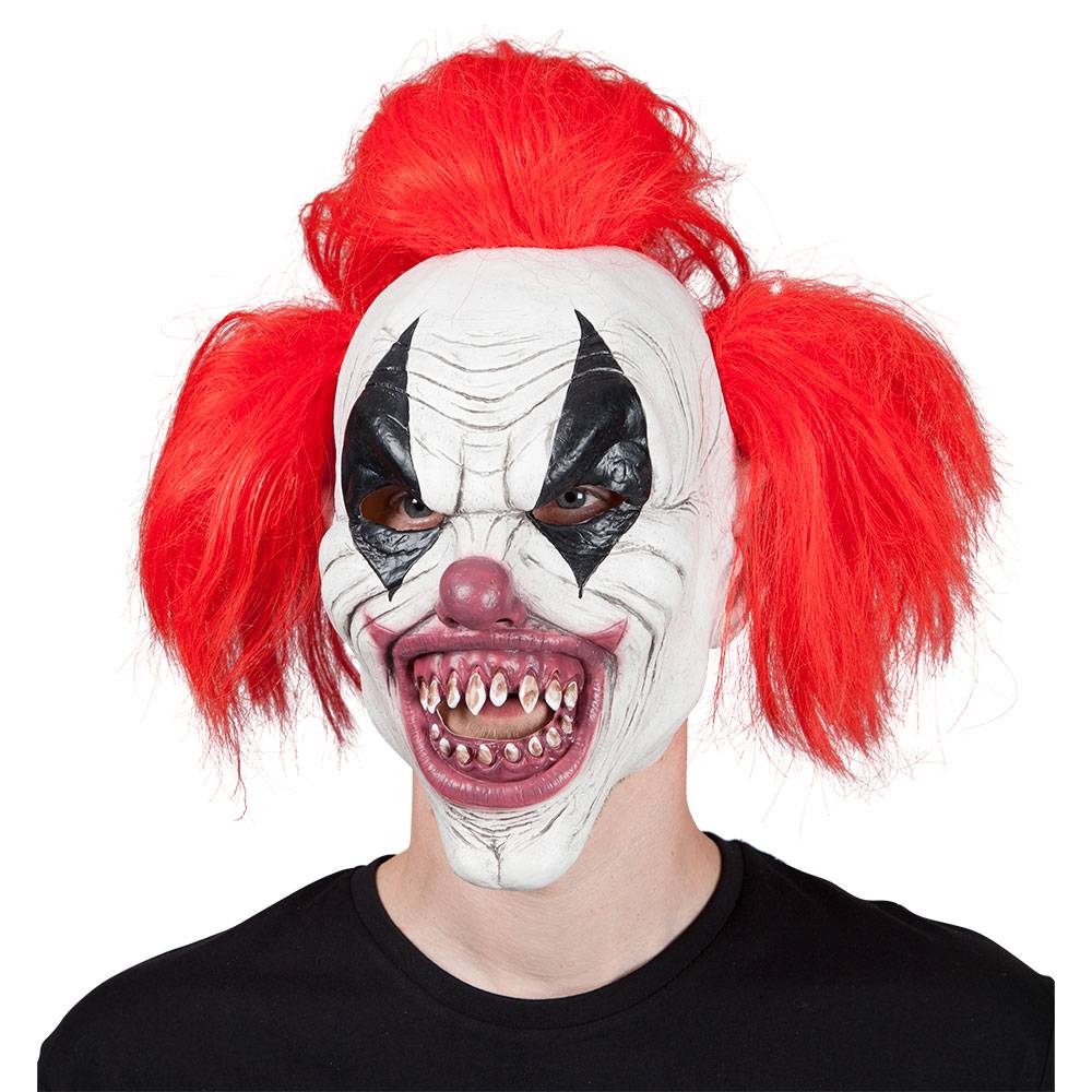 Eng killer clown masker met rode haren