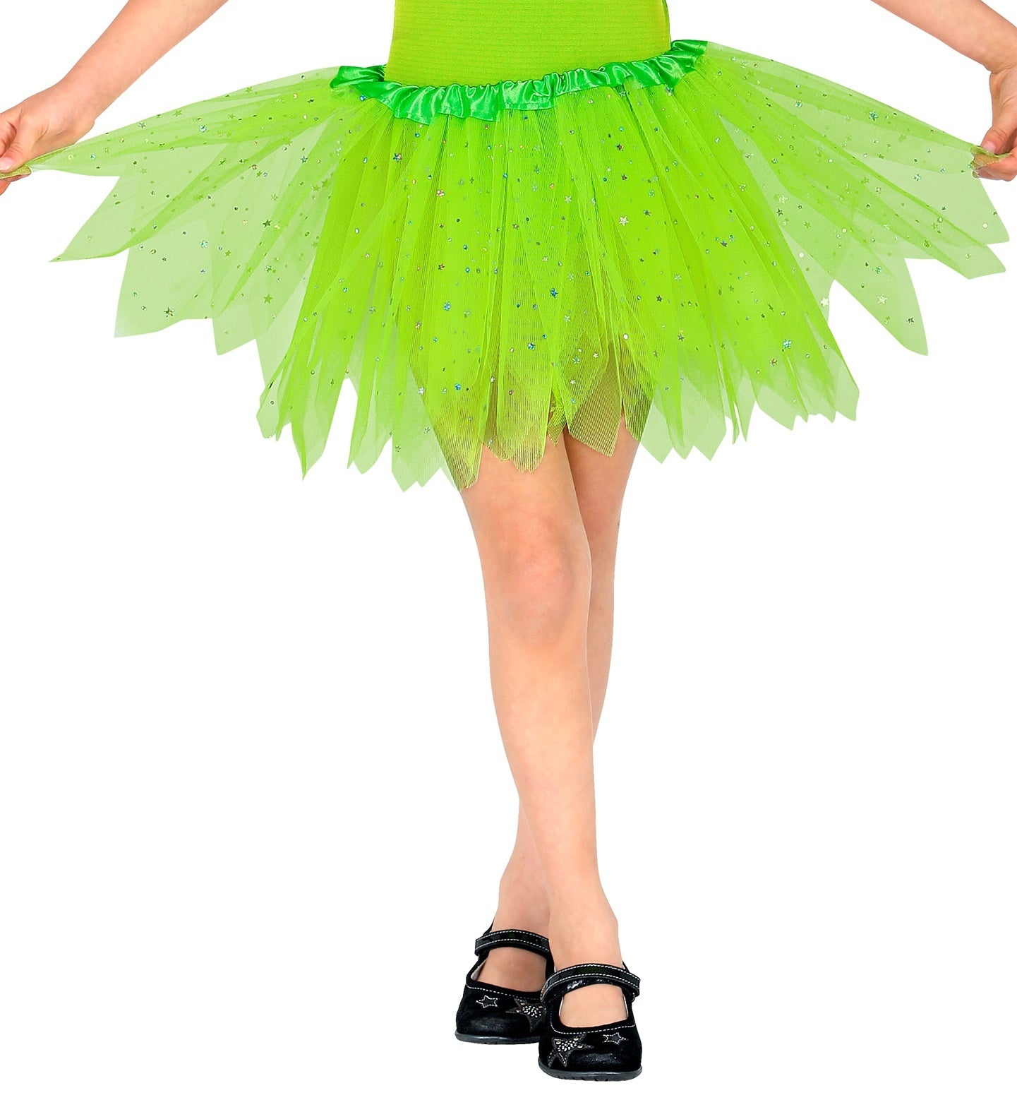 Widmann - Elfen Feeen & Fantasy Kostuum - Bosfee Elisa Tutu 30 Centimeter Groen - Meisje - groen - One Size - Carnavalskleding - Verkleedkleding