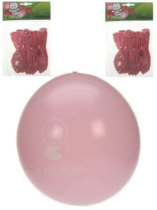 Roze geboorte ballonnen'n meisje