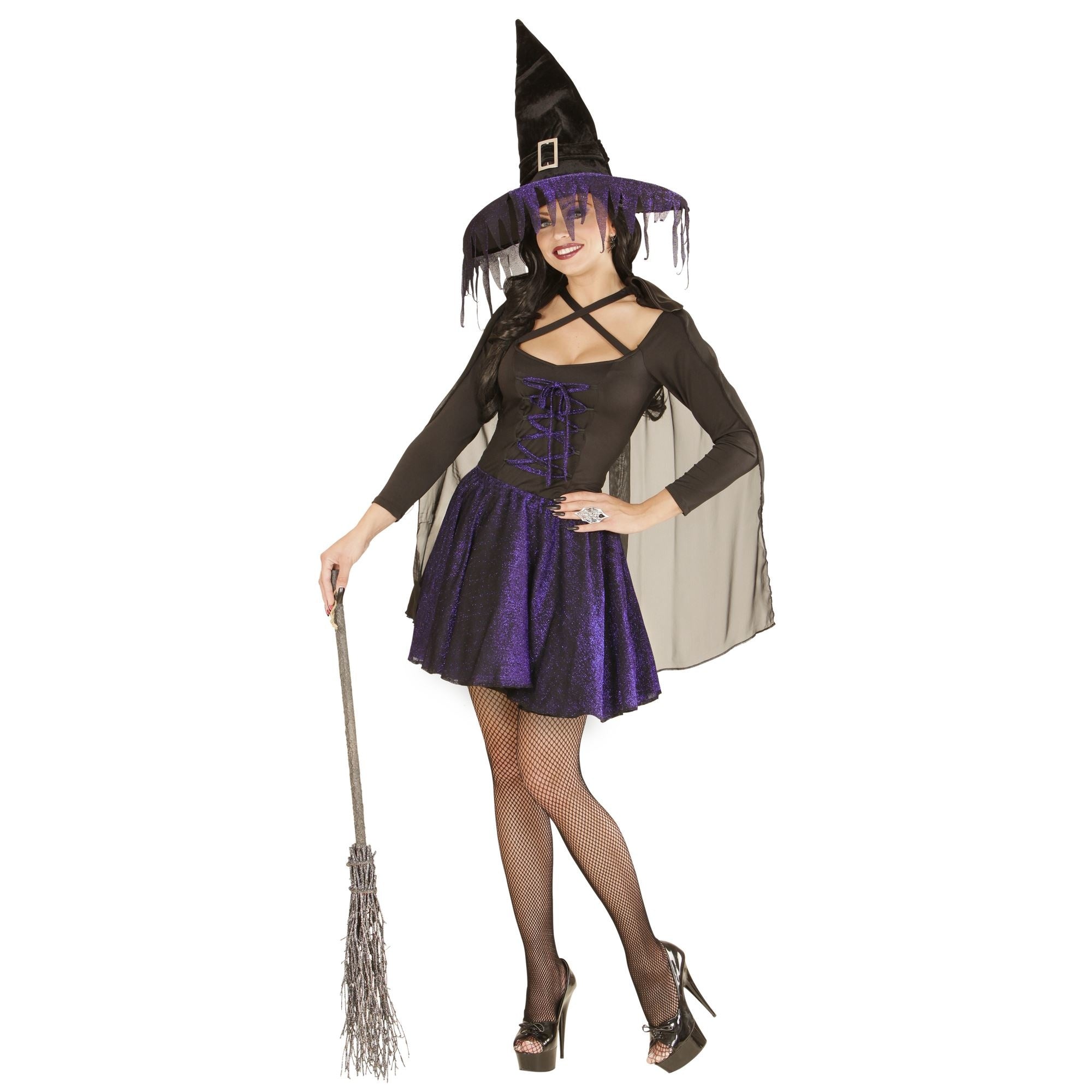 "Blauwzwart heksen Halloween kostuum voor dames - Verkleedkleding - Medium"
