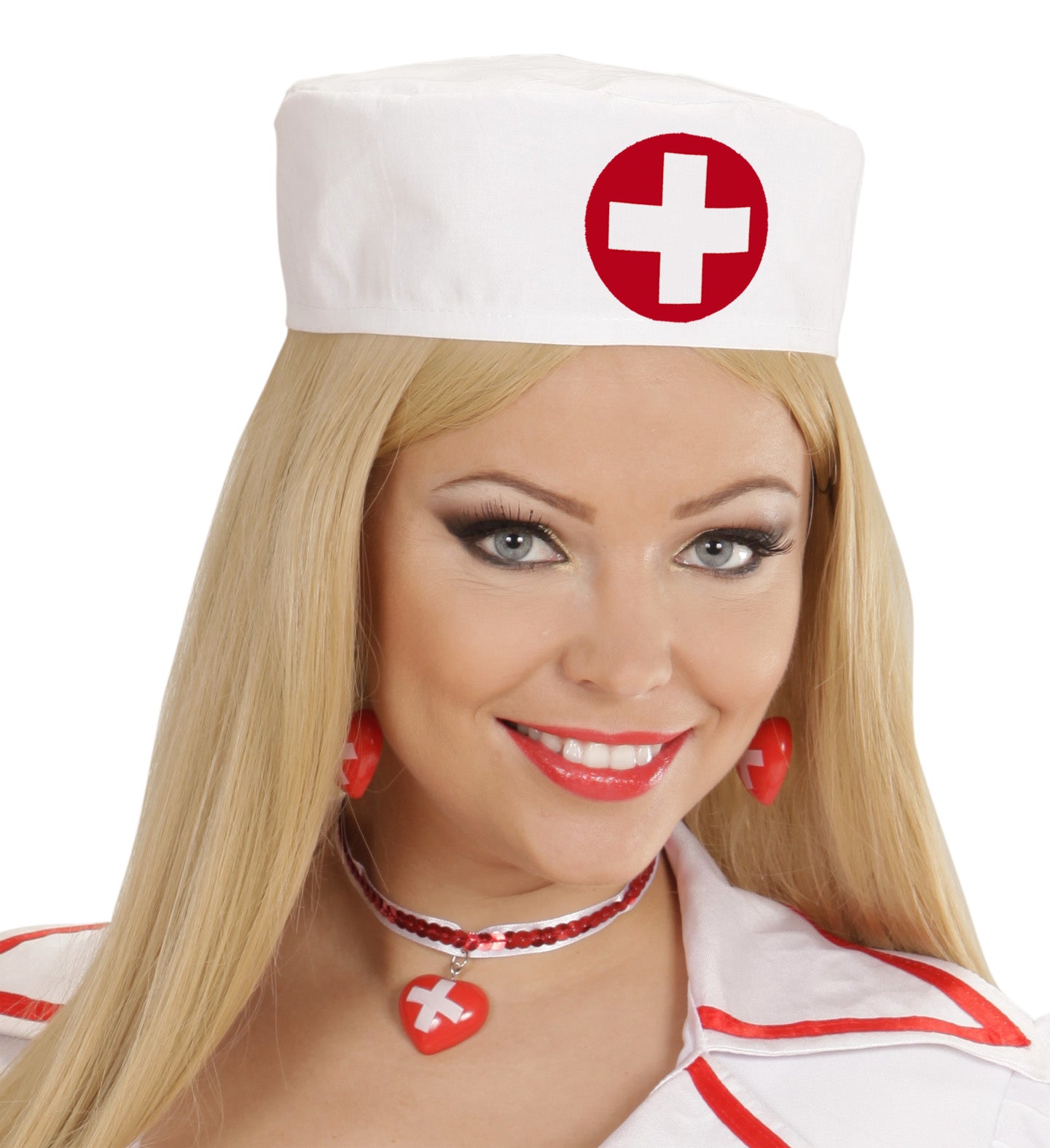 Widmann - Verpleegster & Masseuse Kostuum - Ziekenhuis Muts Verpleging - wit / beige - Carnavalskleding - Verkleedkleding