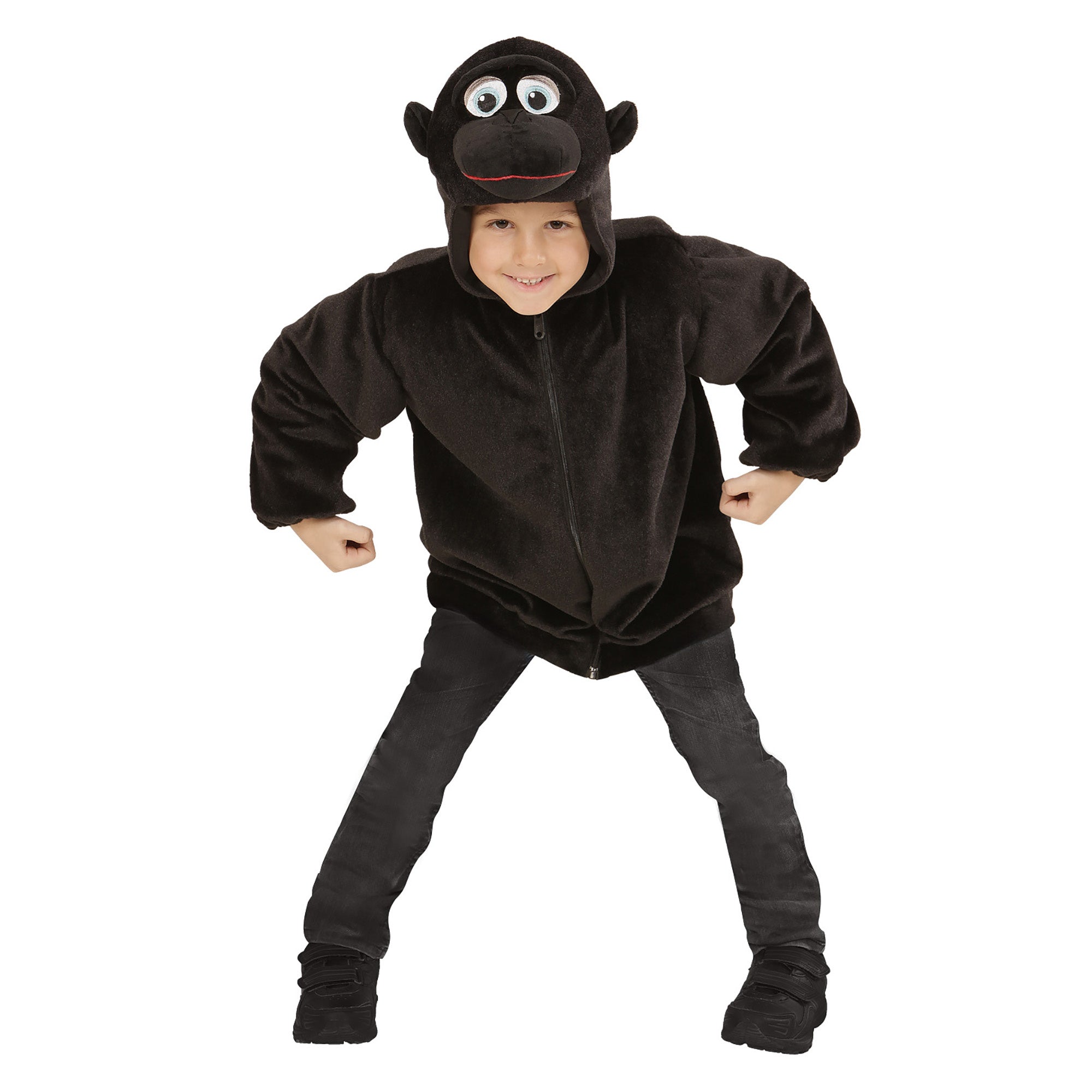 Vest met capuchon gorilla voor kinderen - Verkleedkleding - 86/92