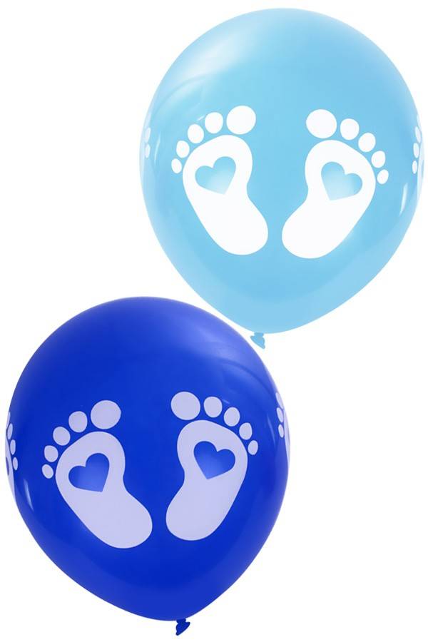 Ballonnen - Baby Voetjes - Blauw - 8st.