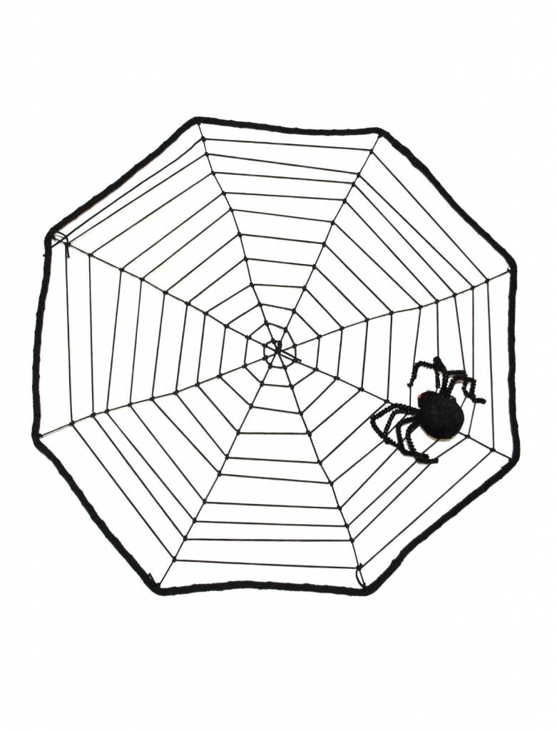 Eng spinnenweb met griezelige zwarte spin