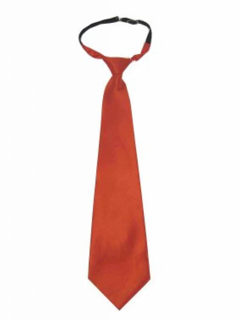 Oranje stropdas 40 cm verkleedaccessoire voor dames/heren - Oranje thema feestartikelen