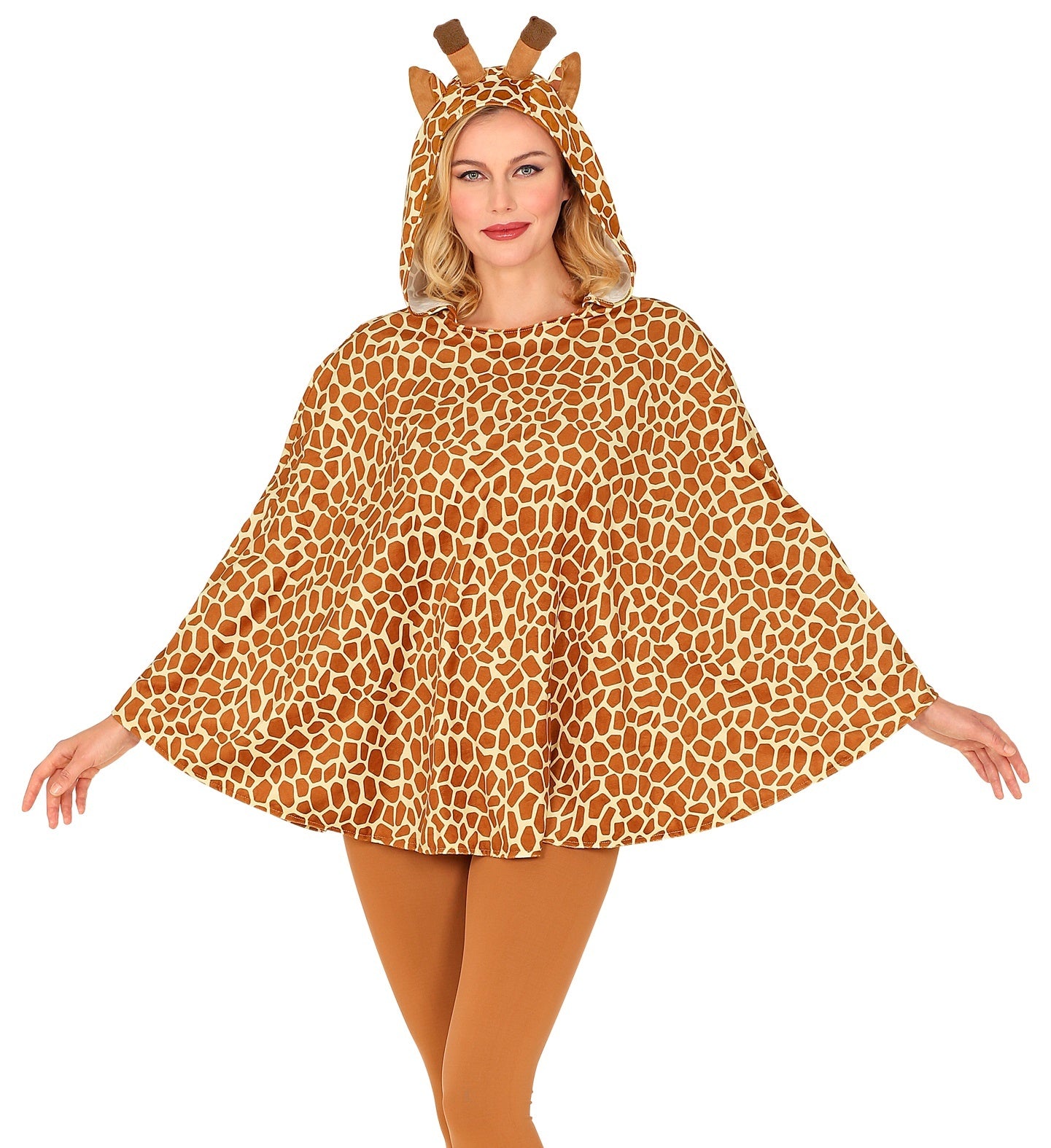 Widmann - Giraf Kostuum - Elegante Langnek Giraf Poncho - bruin - One Size - Carnavalskleding - Verkleedkleding