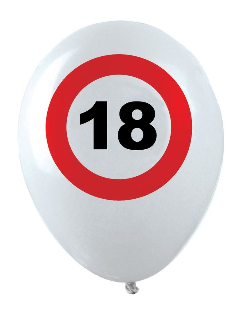 Leuke verkeersbord ballonnen  leeftijd 18 jaar