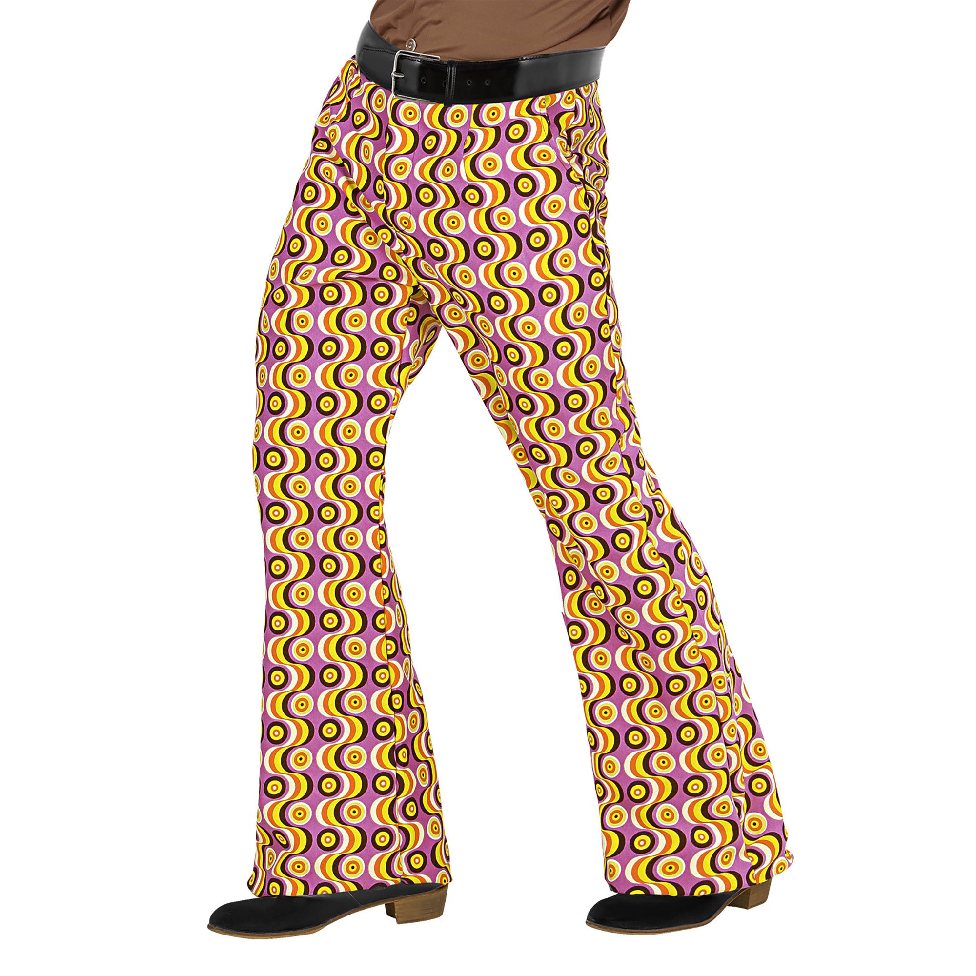 WIDMANN - Groovy disco seventies broek voor mannen - S / M - Volwassenen kostuums