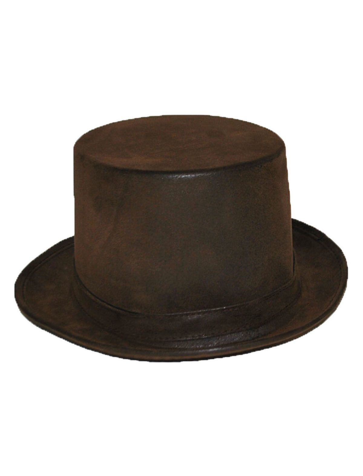 Mooie bruine hoge hoed lederlook