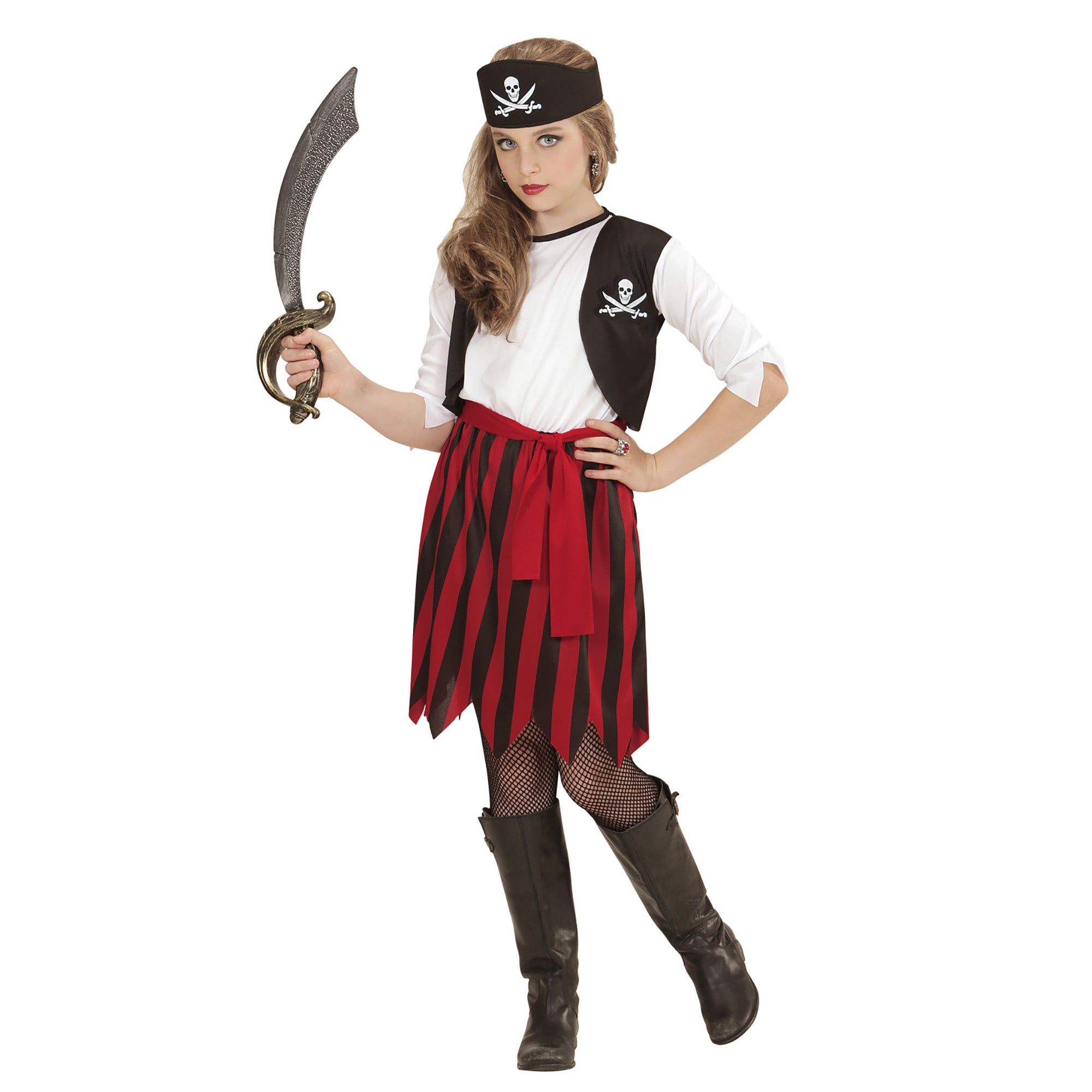 Piraat & Viking Kostuum | Piratenmeisje Pemm Kostuum | Maat 128 | Carnaval kostuum | Verkleedkleding