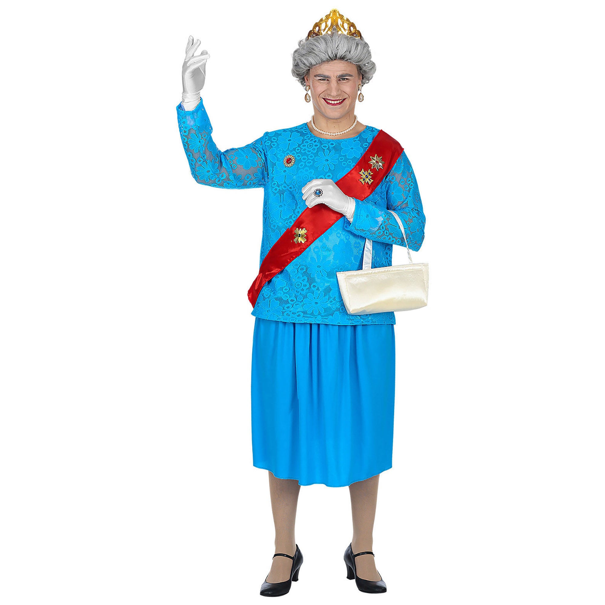 Widmann - Koning Prins & Adel Kostuum - The Queen Koningin Van Engeland Elizabeth - Man - blauw - Medium / Large - Carnavalskleding - Verkleedkleding