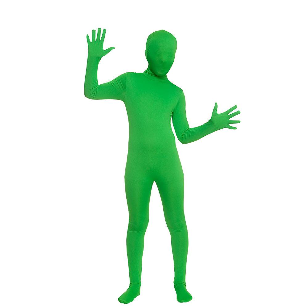 Groen second skin kostuum voor kinderen