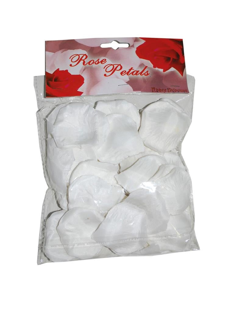 Grote zak met witte rozenblaadjes
