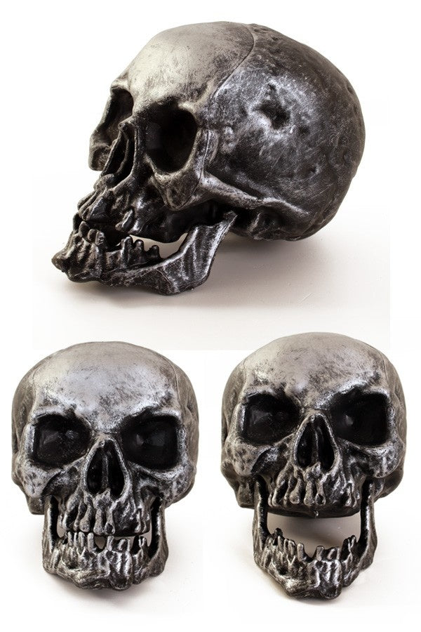 Skelet hoofd zilver 18cm