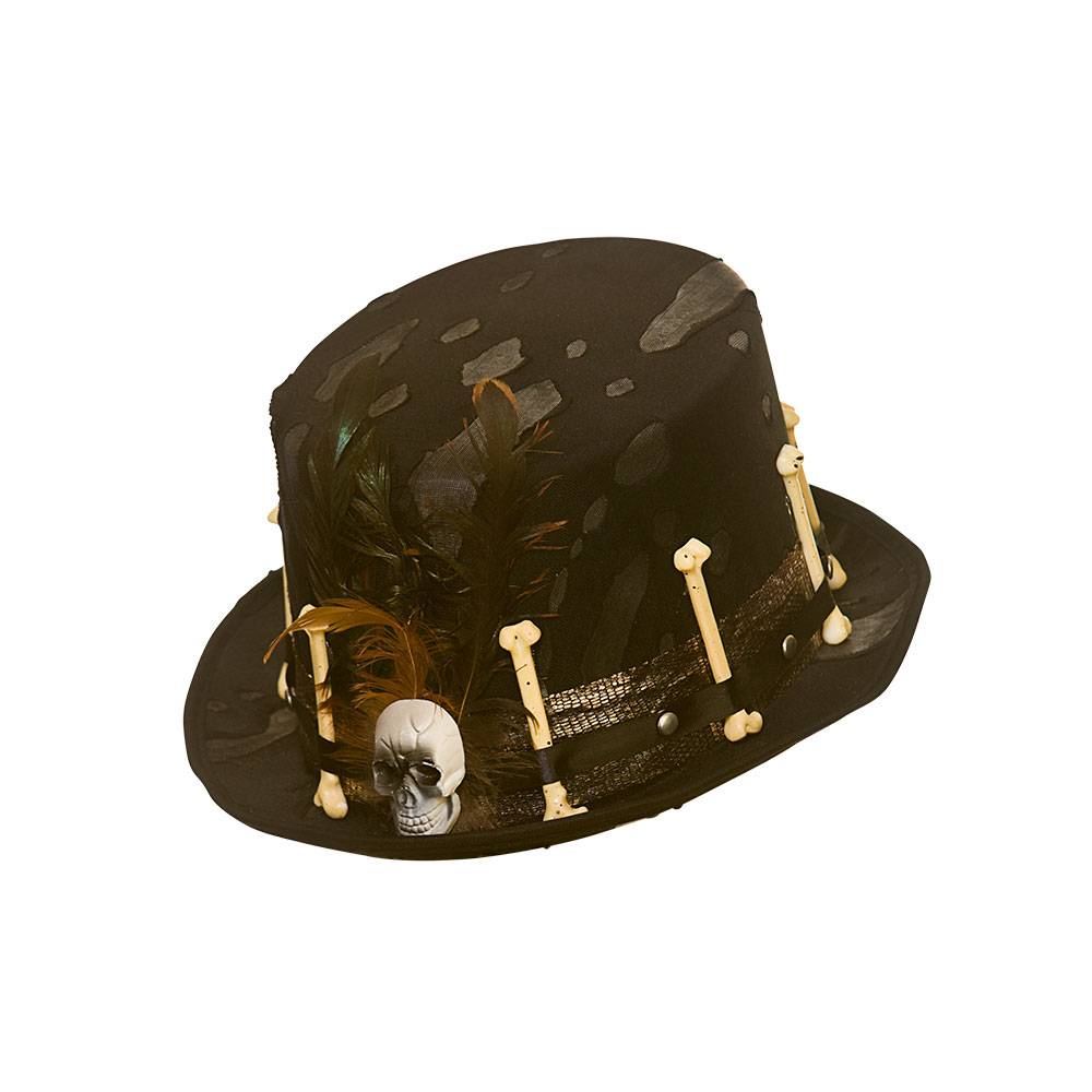 Luxe voodoo hoge hoed met botten accessoires