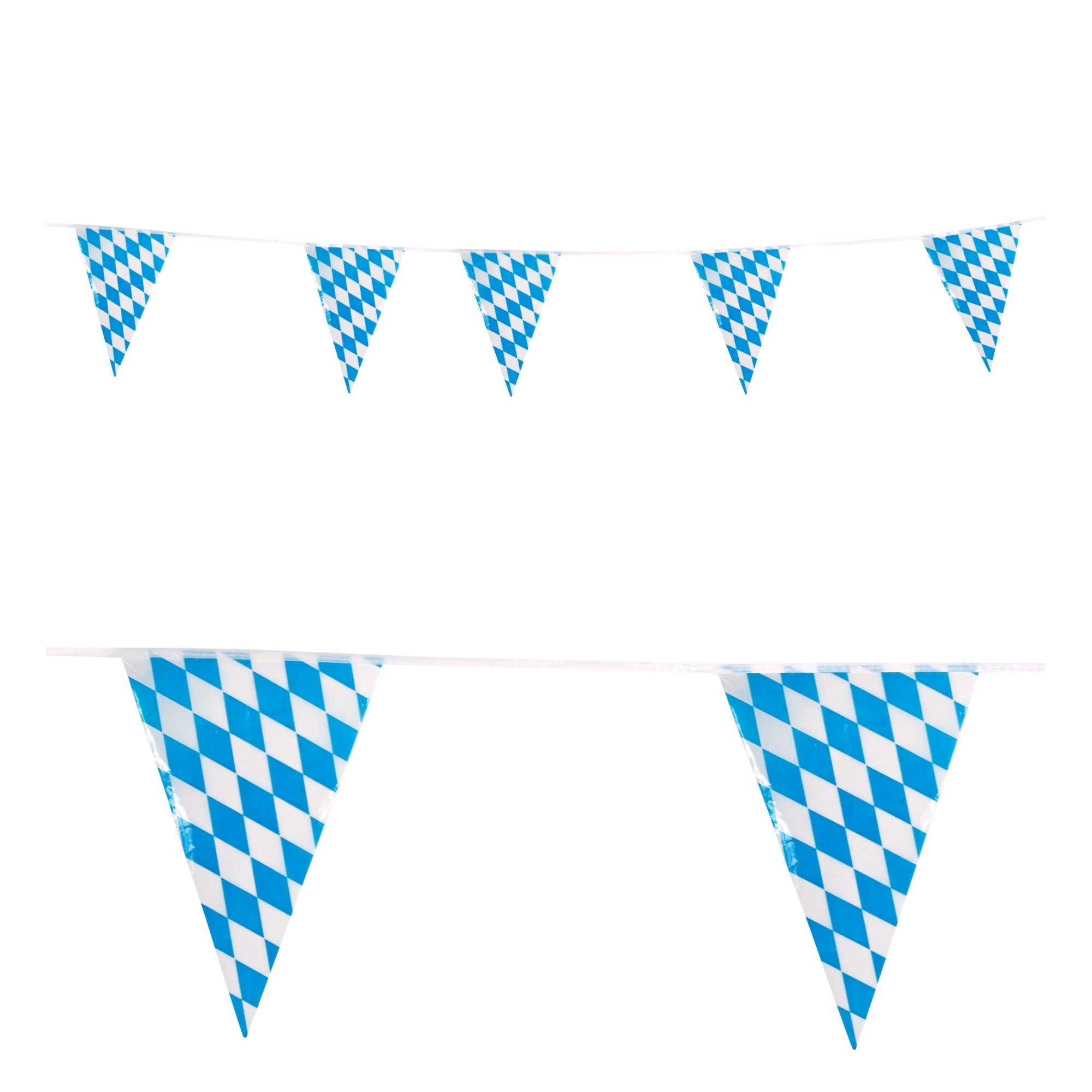 Blauw wit geblokte vlaggenlijn voor Oktoberfesten