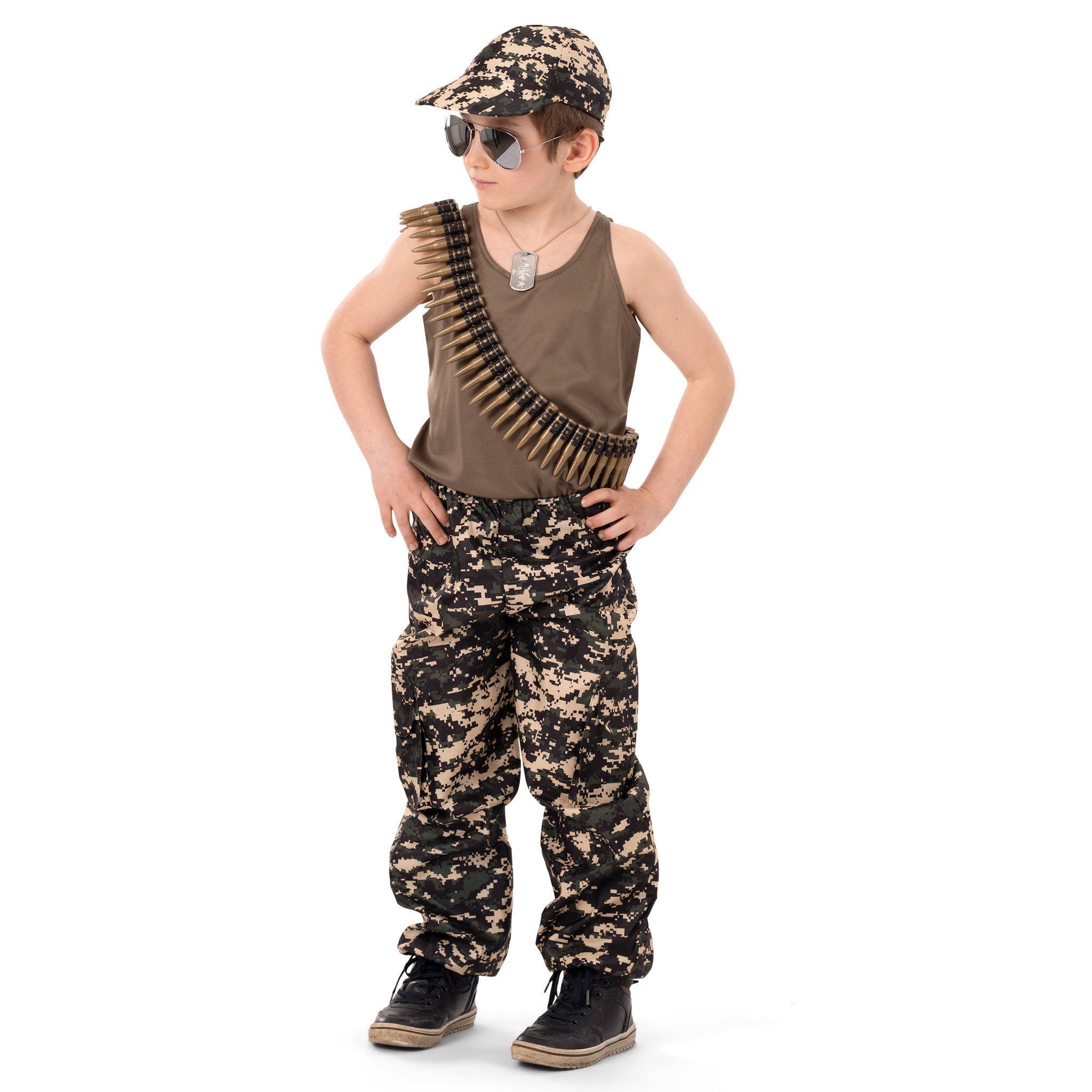 Stoer kostuum kind voor in het leger